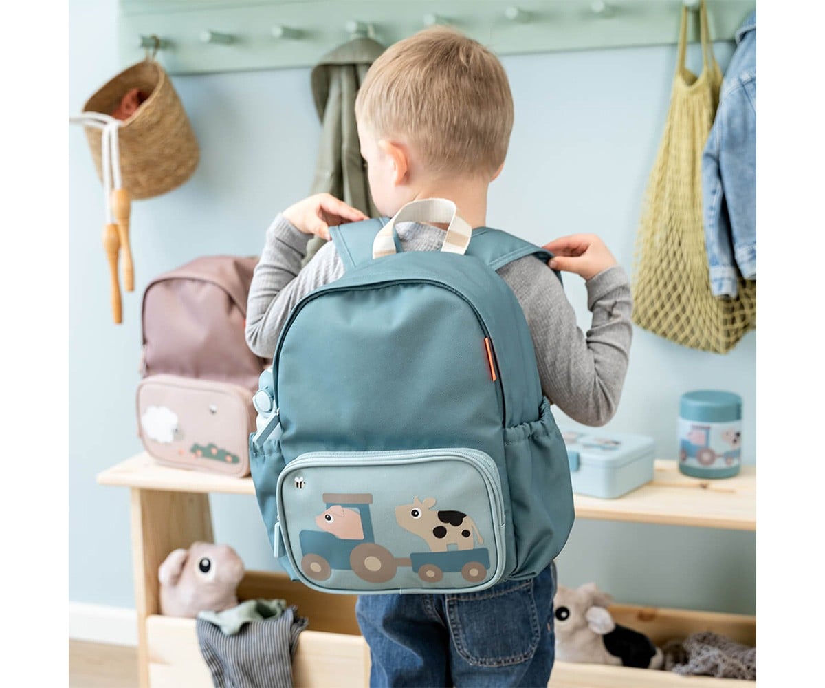Sac à Dos Maternelle Tiny Farm Blue Personnalisable