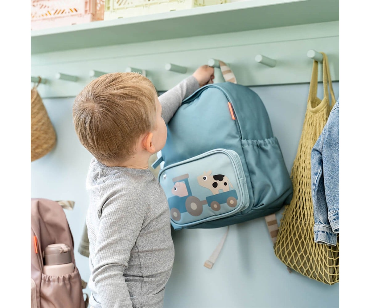 Sac à Dos Maternelle Tiny Farm Blue Personnalisable