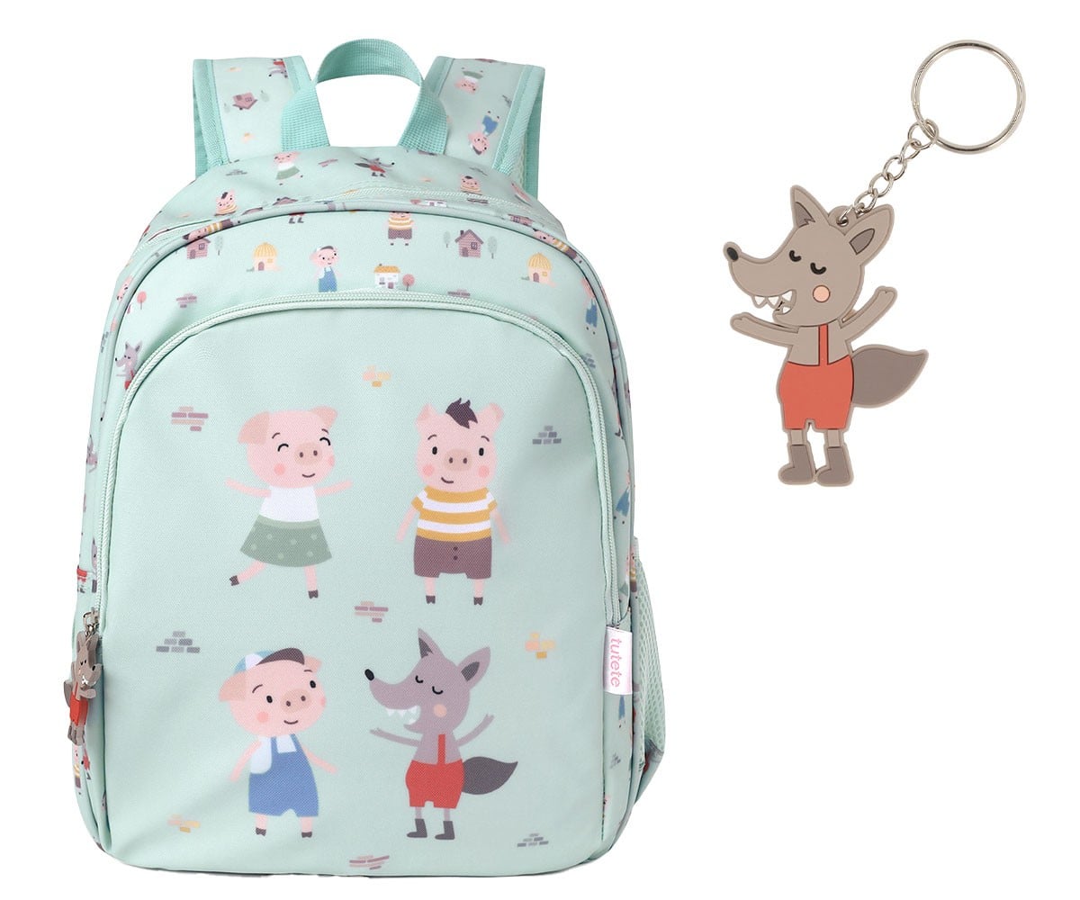 The Three Little Pigs Medium-Sized Backpack + Personalized Keychain