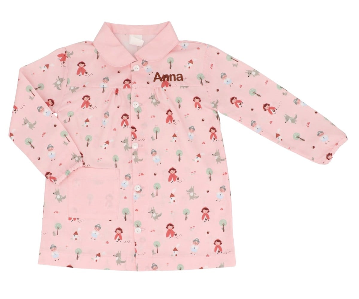 Personalized Buttoned Smock Little Red