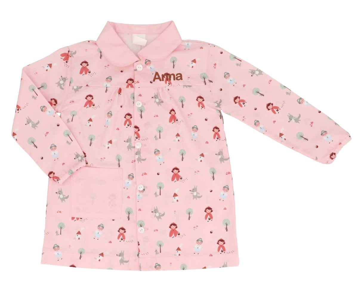 Personalized Buttoned Smock Little Red