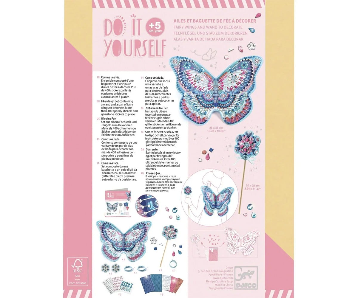 Asas de fada DIY com varinha