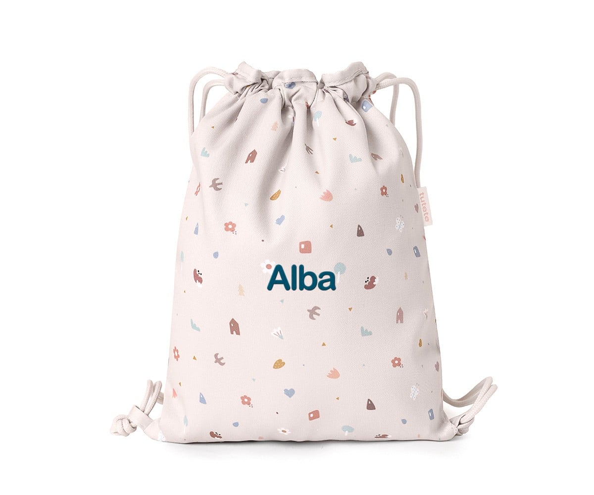 Mochila Saco Tela Geometric Nature Personalizable
