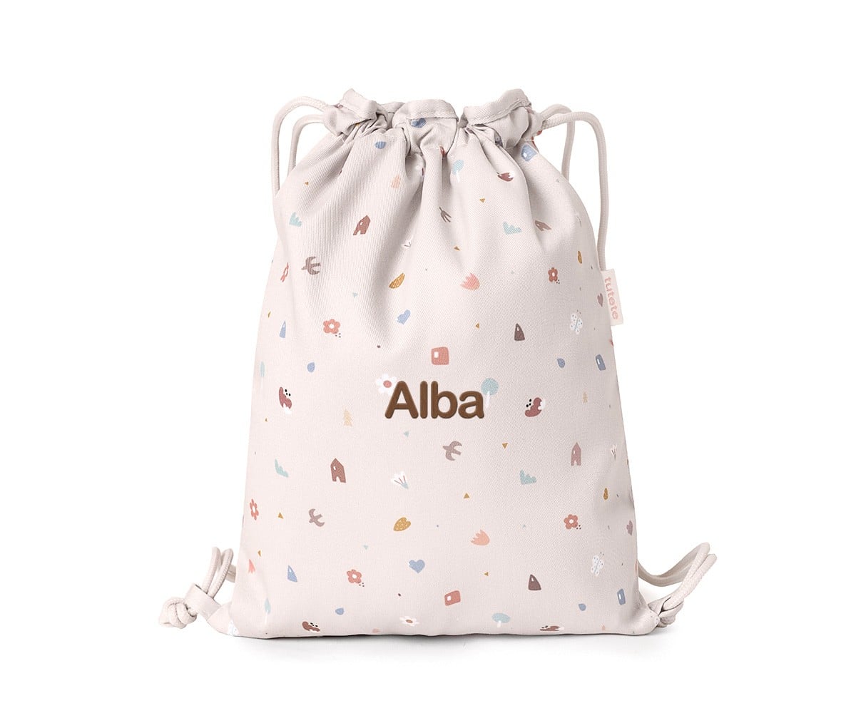 Mochila Saco Tela Geometric Nature Personalizable