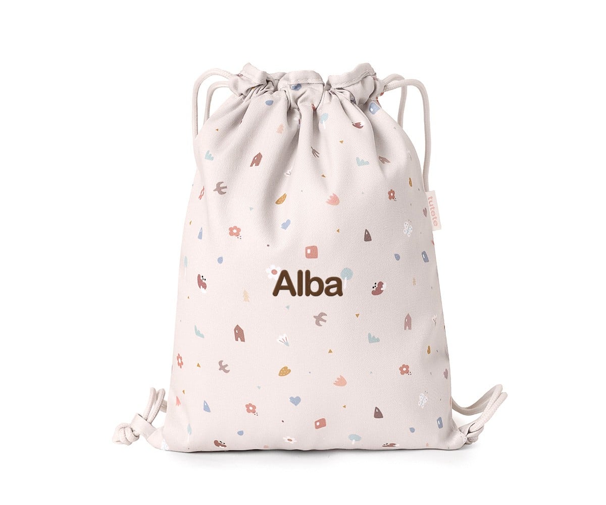 Mochila Saco Tela Geometric Nature Personalizable