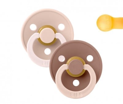 2 Succhietti BIBS Studio Colour Fusion Round Blush Woodchuck Mix 	