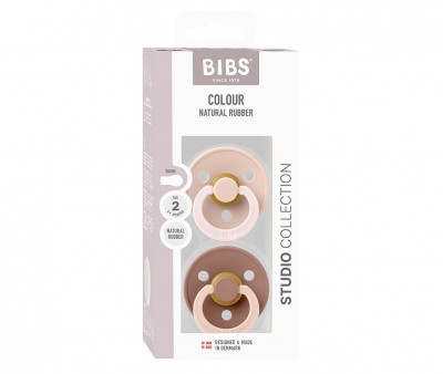2 Sucettes BIBS Studio Colour Fusion Round Blush Woodchuck Mix