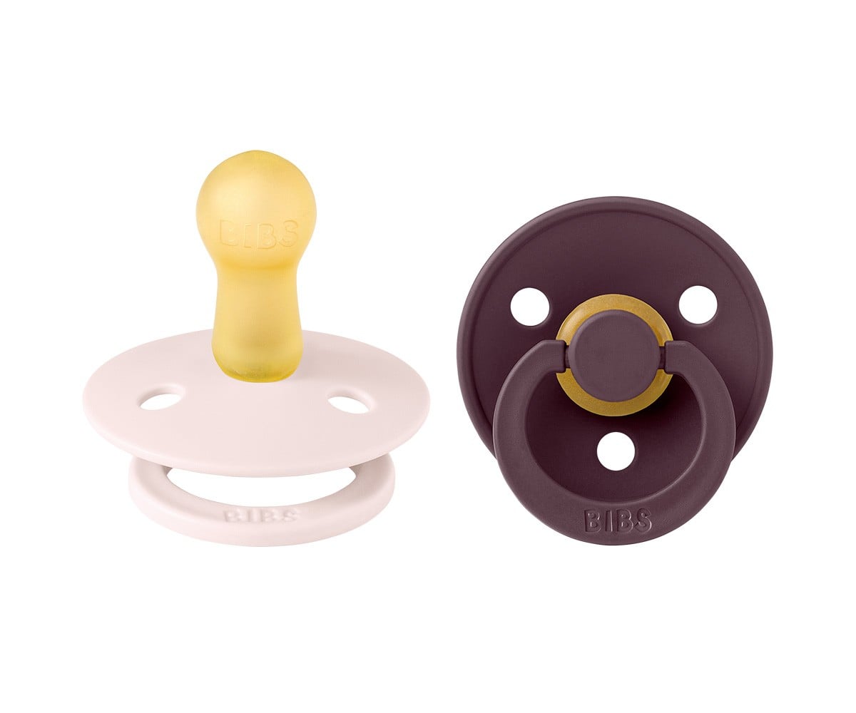 2 Chupetas BIBS Colour Round Petal/Plum