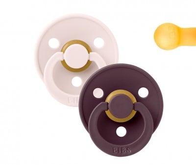 2 Succhietti BIBS Colour Round Petal/Plum