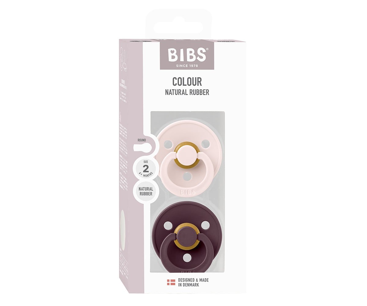 2 Chupetas BIBS Colour Round Petal/Plum