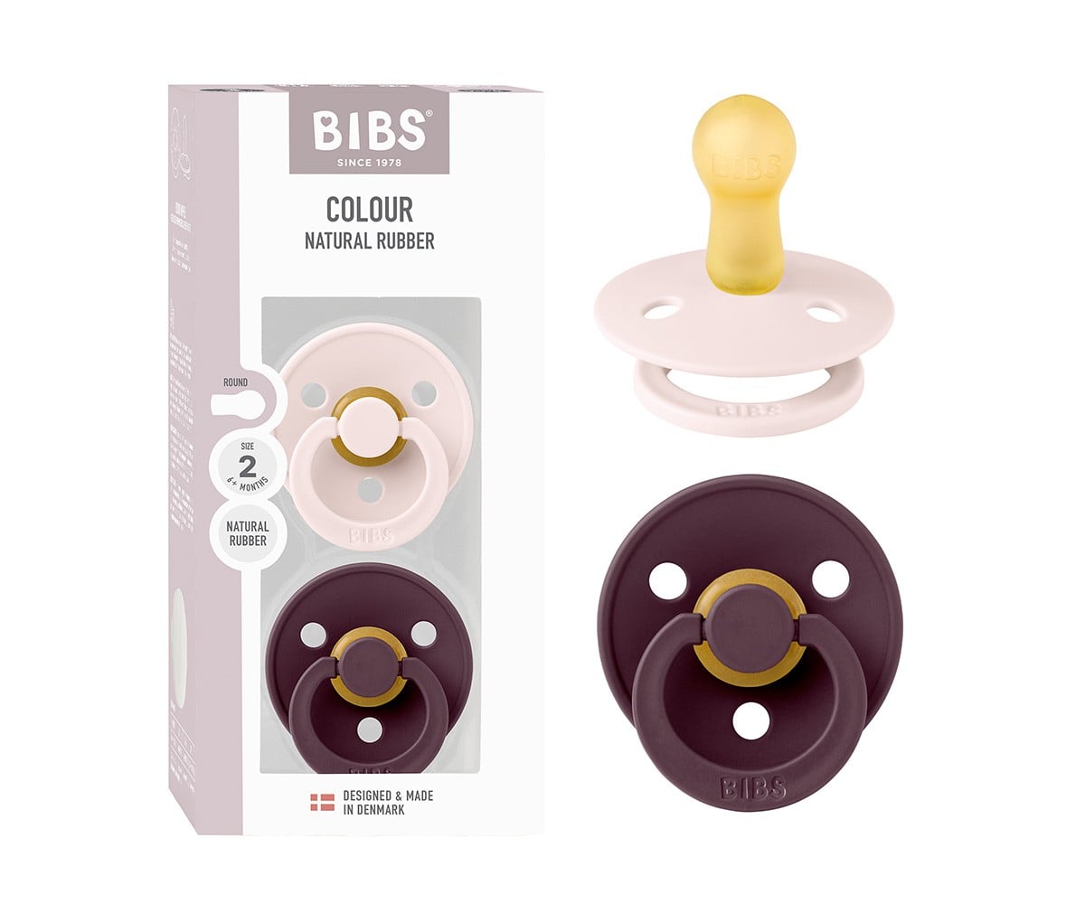 2 Chupetas BIBS Colour Round Petal/Plum