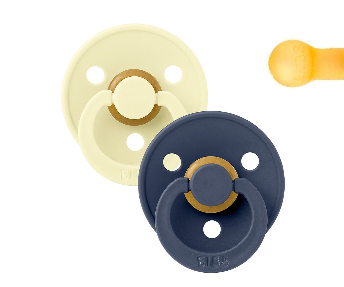 2 chupetas BIBS Colour Round Luna/Deep Space