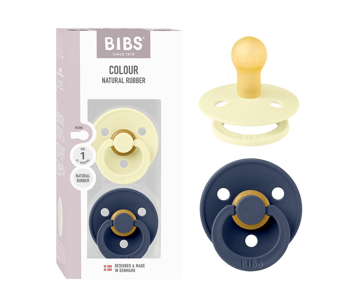 2 chupetas BIBS Colour Round Luna/Deep Space