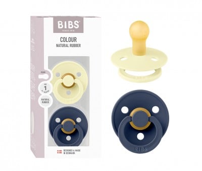 2 chupetas BIBS Colour Round Luna/Deep Space