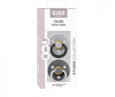 2 Sucettes BIBS Studio Colour Fusion Round Cloud Iron Mix