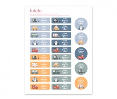 25 Etiquetas para Ropa City Cars