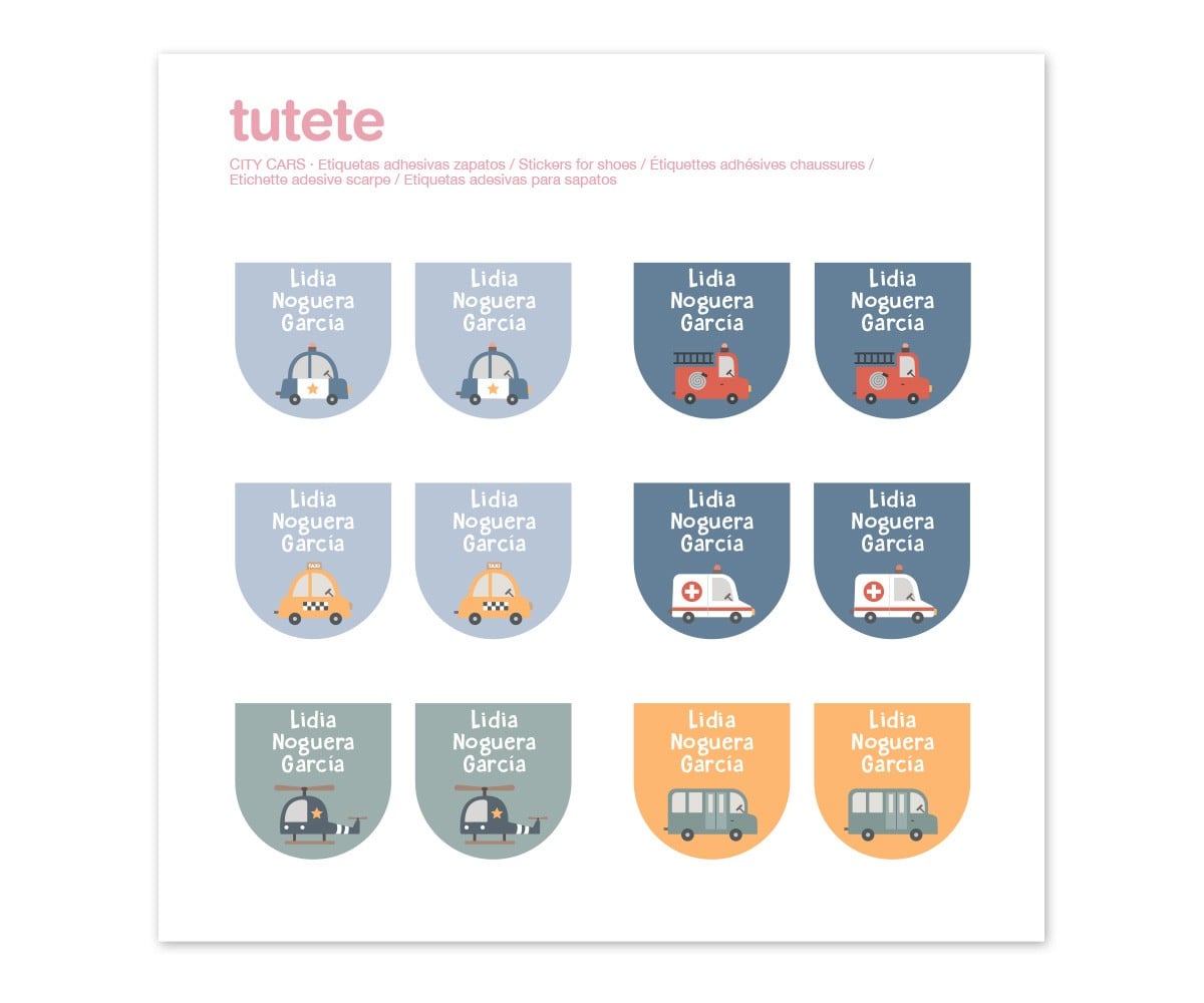 12 Autocollants pour Chaussures City Cars