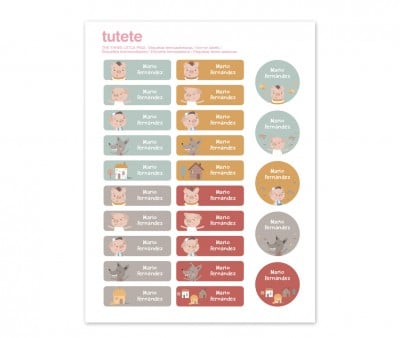 25 Etiquetas para Ropa The Three Little Pigs
