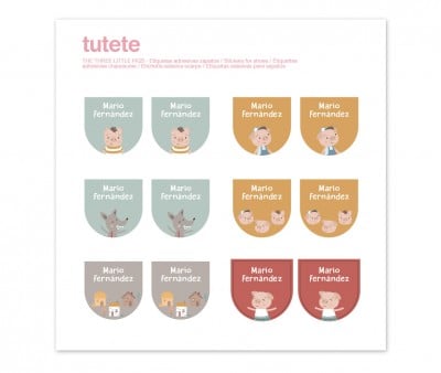 12 Etichette Adesive Scarpe The Three Little Pigs