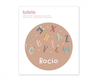Etiqueta Grande Funny Letters 
para lancheira