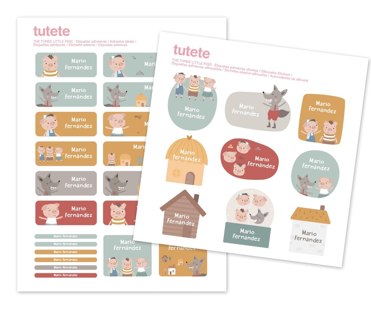 29 Autocollants pour Objets The Three Little Pigs