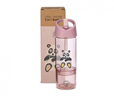 Garrafa Tritan 2 em 1 Panda Pink