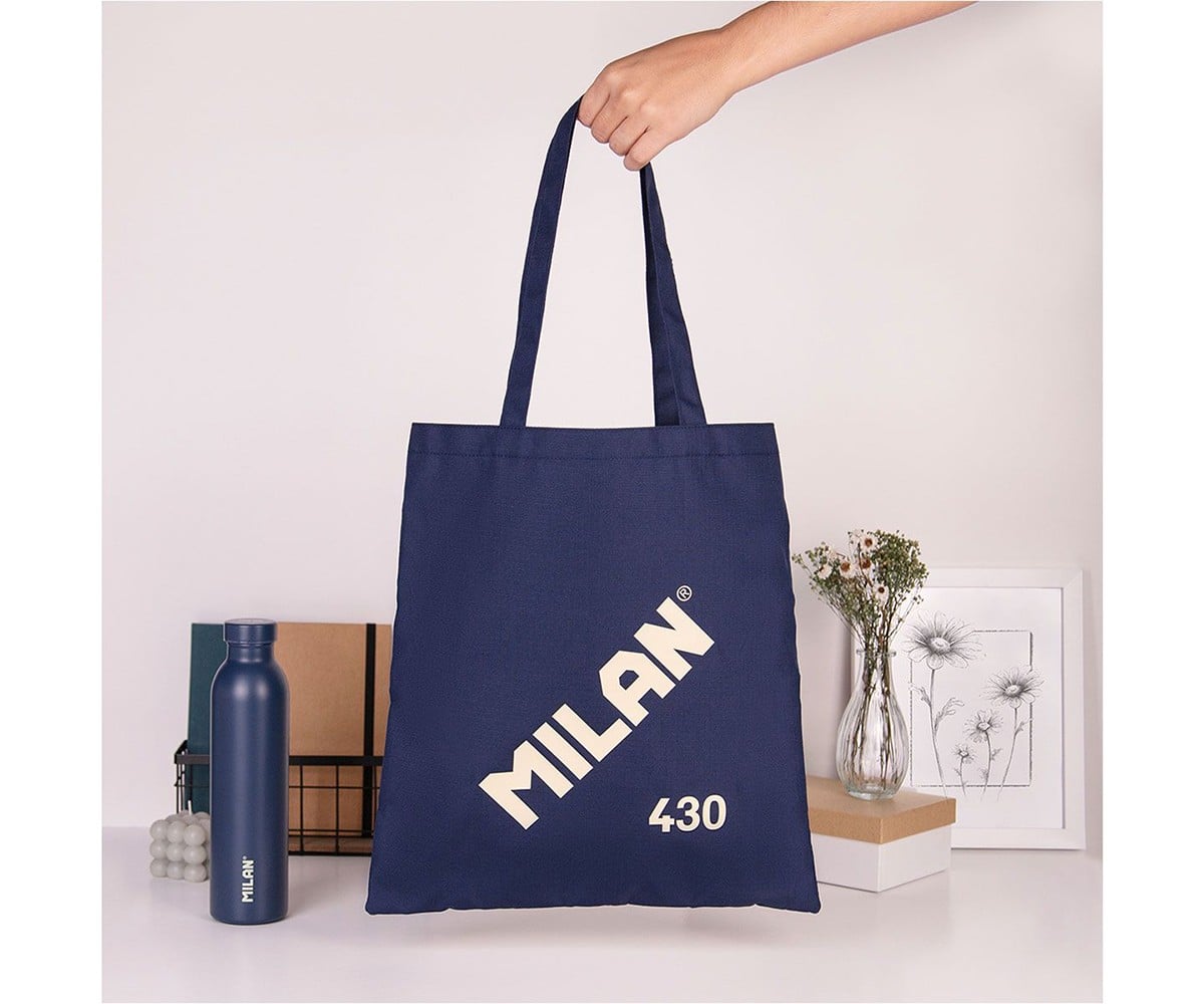 Tote Bag Blu Personalizzabile Collezione 430 Milan Since 1918