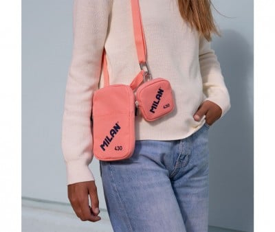 Bolsa de ombro pequena da coleção 430 Since 1918 rosa