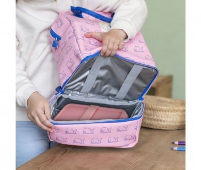 Mochila infantil com compartimento Térmico Rosa Collection 460 Since 1918