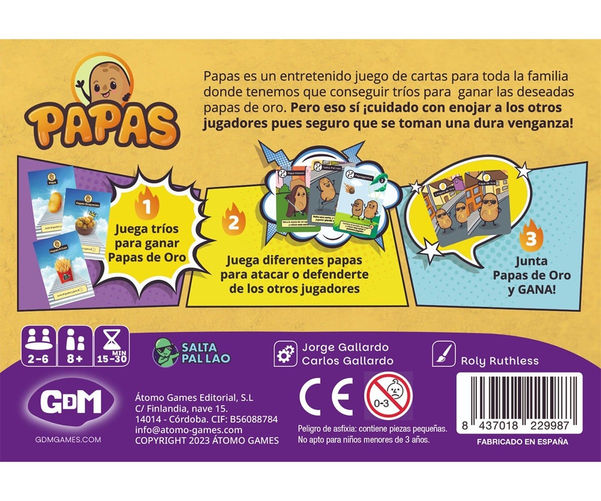 Juego de Cartas Papas