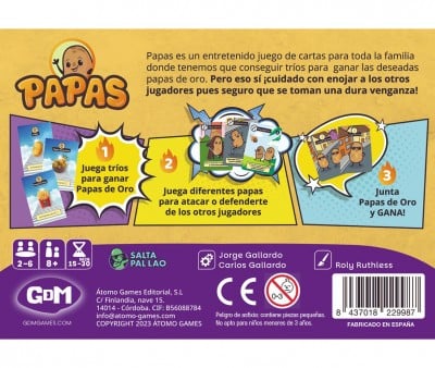 Juego de Cartas Papas