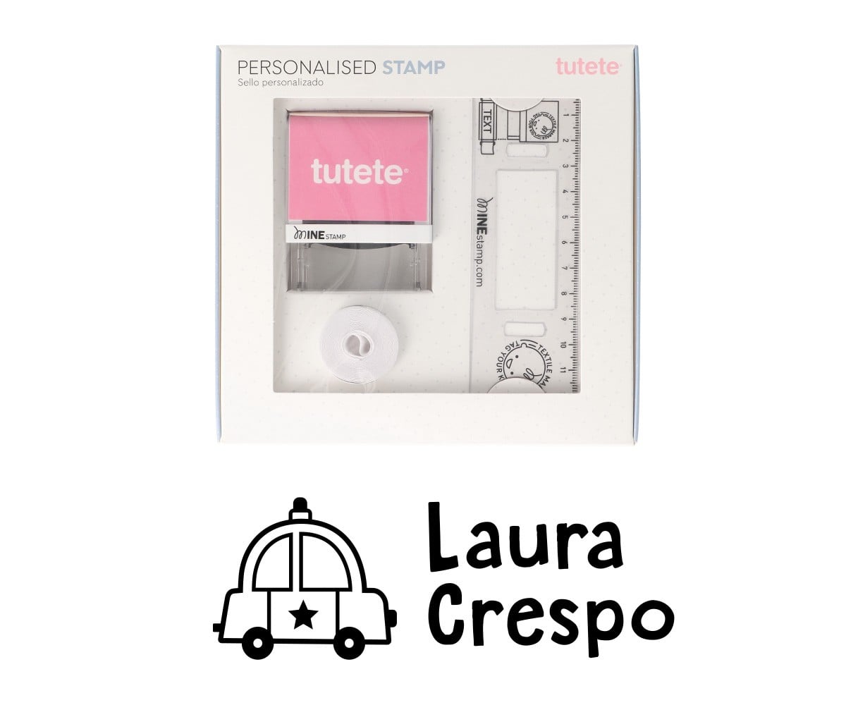 Custom Fabric Stamp Police + Dark Garment Ribbon