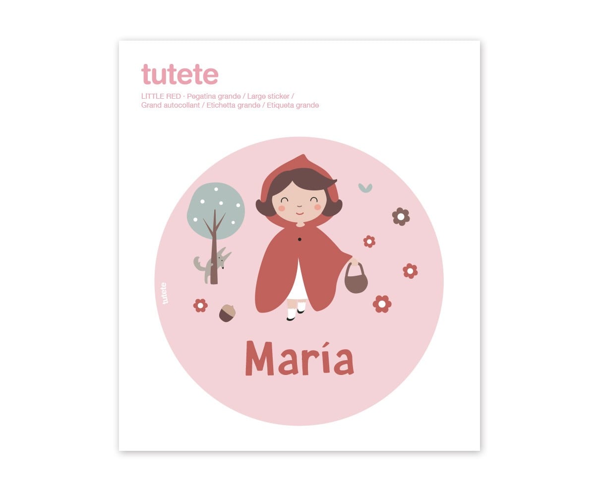 Etichetta Adesiva Rotonda Grande Little Red