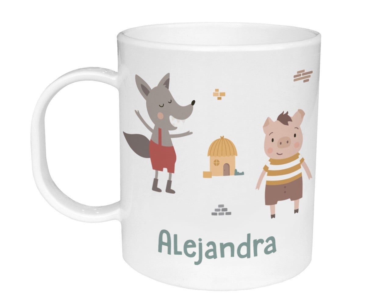 Chávena plástica personalizada The Three Little Pigs