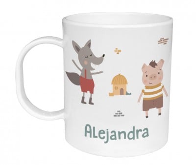 Taza de Plástico Personalizada The Three Little Pigs