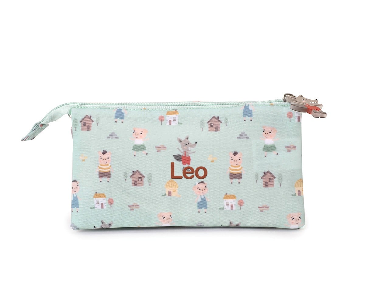 Estuche 3 Compartimentos The Three Little Pigs Personalizable