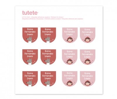 12 Etichette Adesive Scarpe Little Red