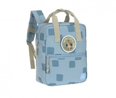 Mochila Square Pattern Party Blue / Green Personalizável