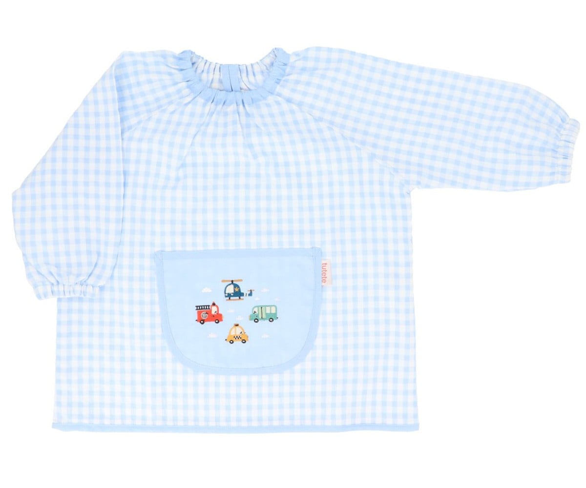 Grembiulino Lola Vichy City Cars Personalizzabile
