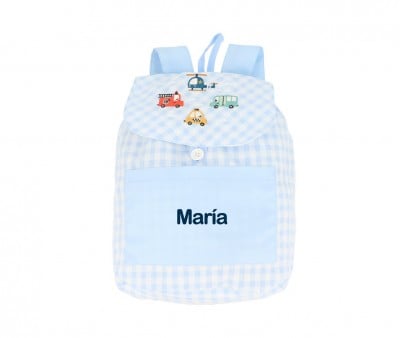 Petit Sac à Dos Vichy City Cars Personnalisable