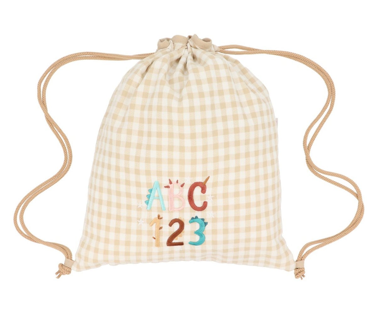 Mochila Saco Vichy Funny Letters Personalizable