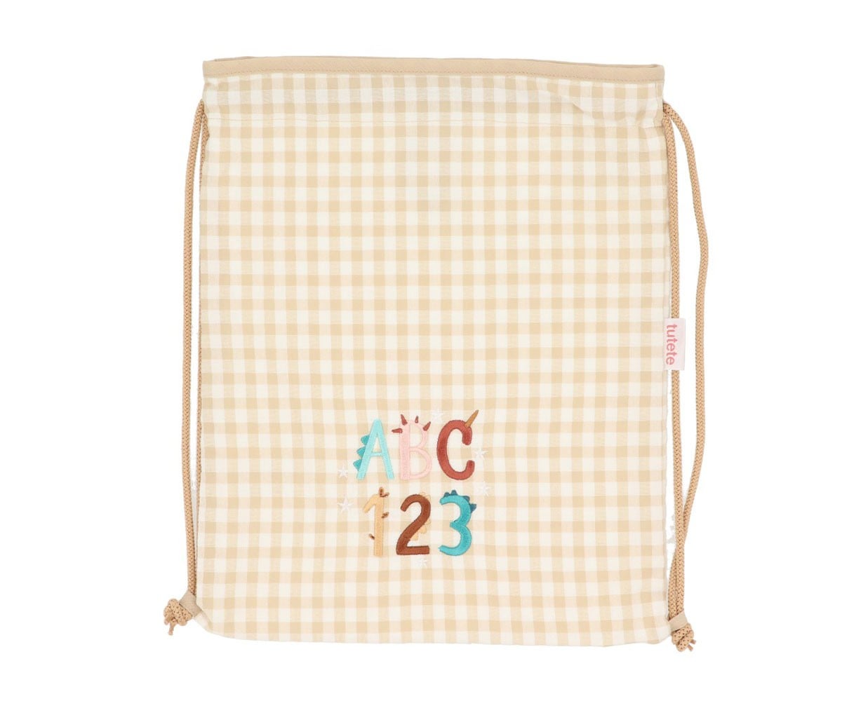 Mochila Saco Vichy Funny Letters Personalizable