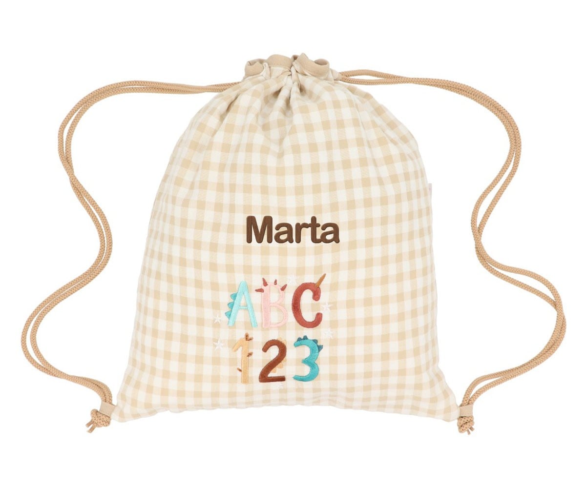 Mochila Saco Vichy Funny Letters Personalizable