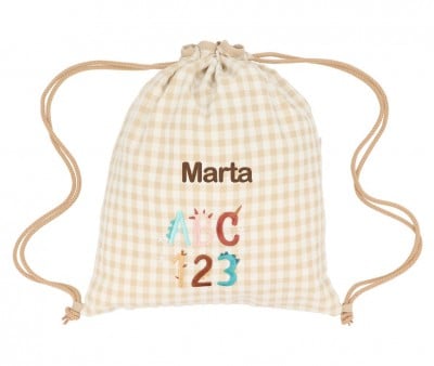 Mochila Saco Vichy Funny Letters Personalizable
