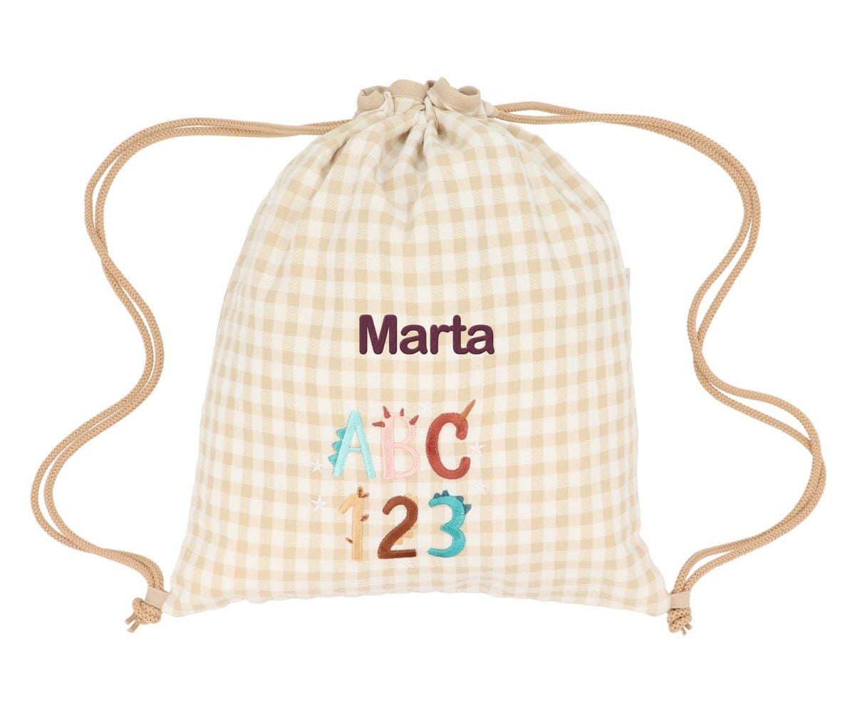 Mochila Saco Vichy Funny Letters Personalizable