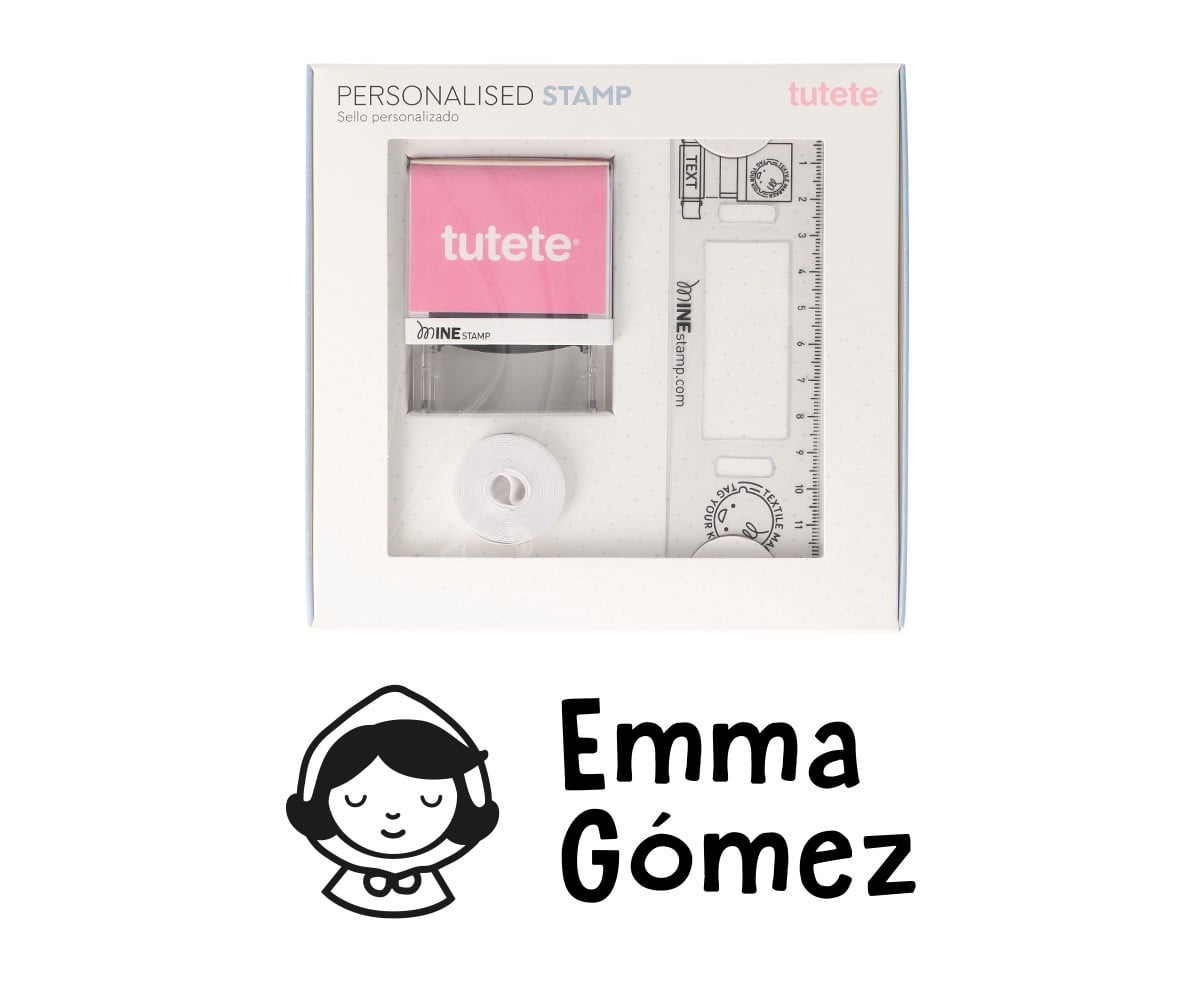 Timbro per tessuti Personalizzato Little Red + Nastro Capi Scuri