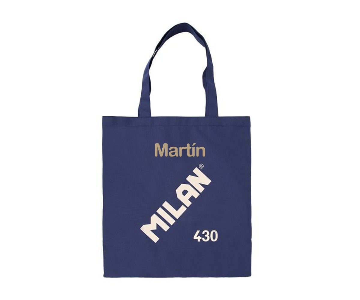 Tote Bag Blu Personalizzabile Collezione 430 Milan Since 1918