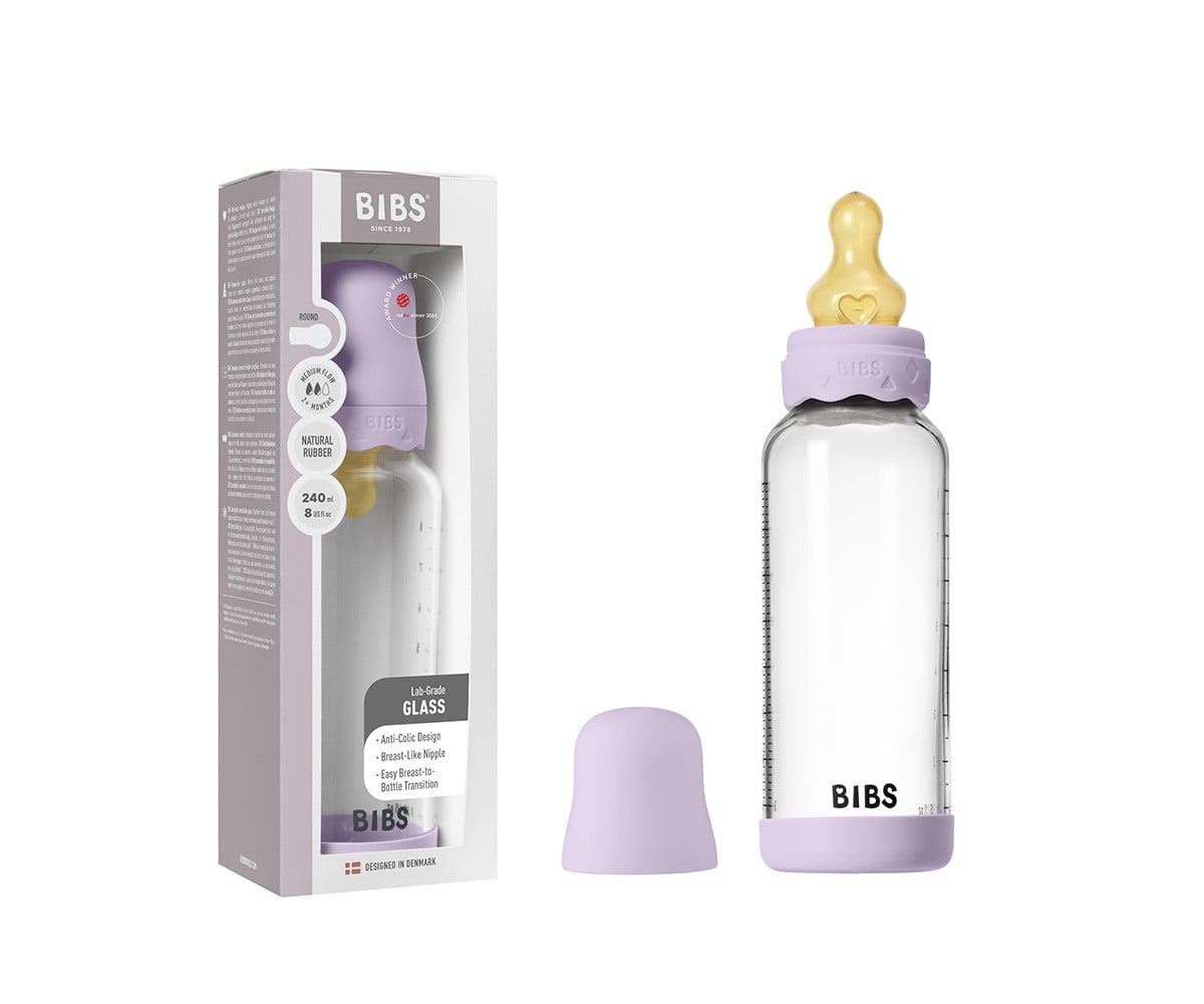 Biberón Cristal BIBS Boheme Violeta Sky 240ml
