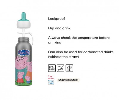 Gourde Isotherme Campus Flip-Up Peppa Pig 350 ml