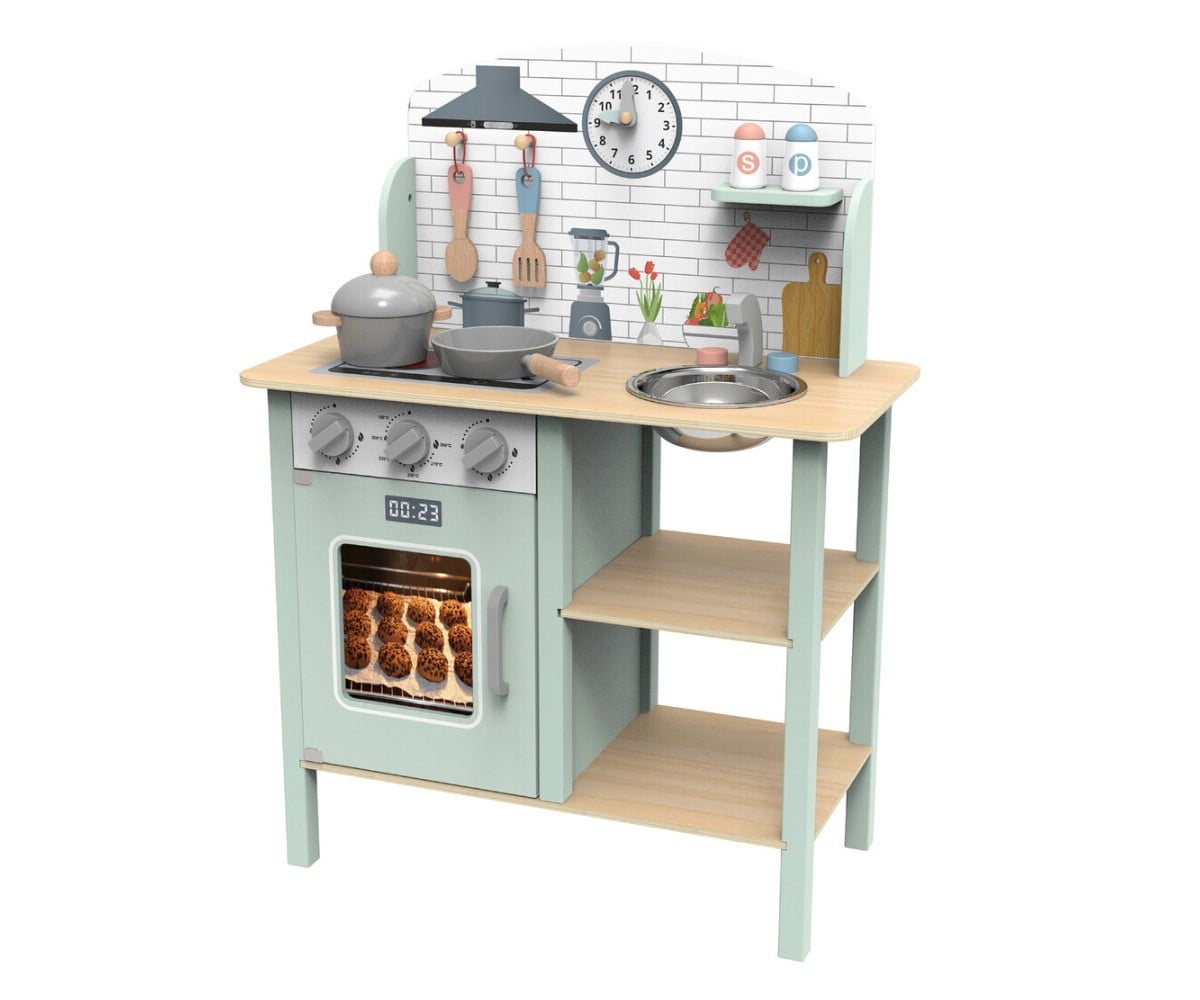 Cocina Verde con Accesorios